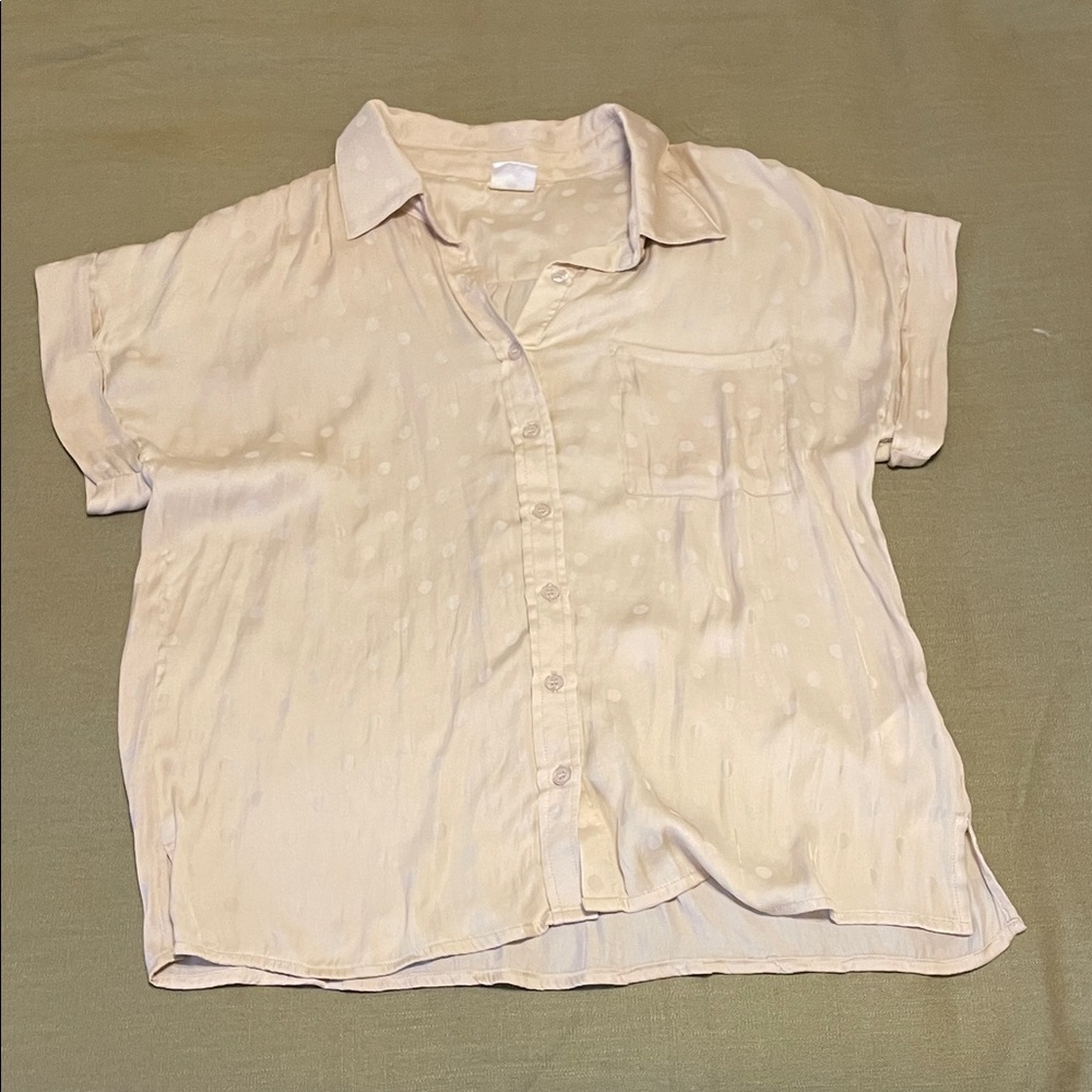 By Together cream polka dot button up